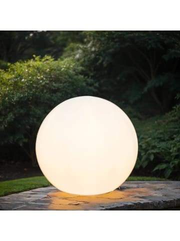 Licht-Erlebnisse Wegeleuchte Ø 45 x (H)40 cm in Weiß