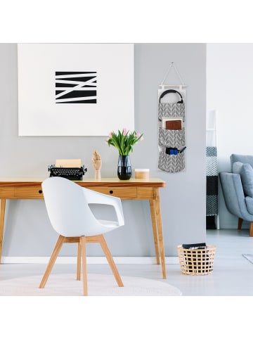 Hängeorganizer in Creme/ Grau - (B)20 x (H)74 cm