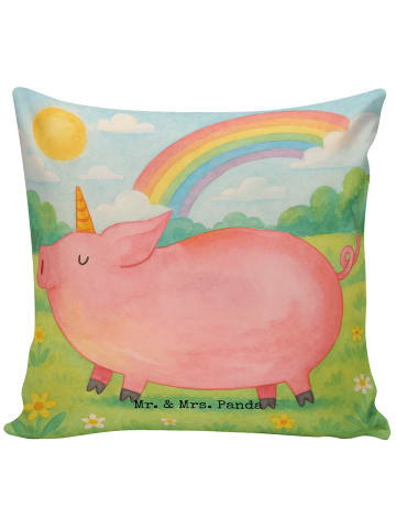 Mr. & Mrs. Panda Kissen 40x40 Einhorn Schwein Design ohne Spruch in Weiß