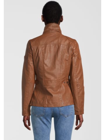 H.I.S Lederjacke mit Reverskragen in cognac