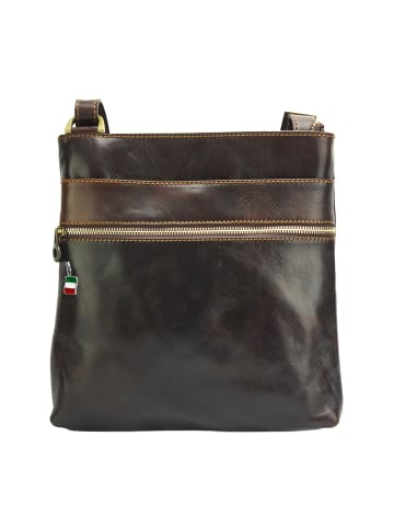 Florence Florence Schultertasche, Umhängetasche Leder braun ca. 25cm - 28cm