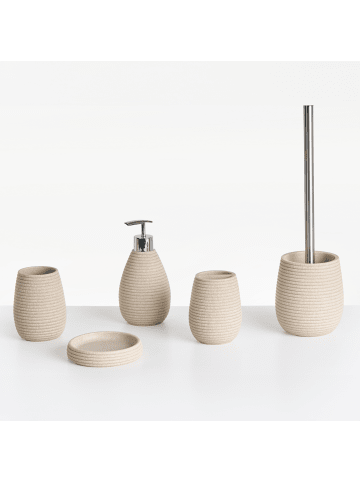 Beliani 5-tlg Badezimmer-Zubehör QUILA in Beige