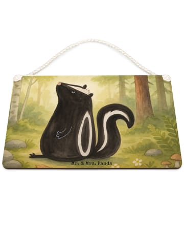 Mr. & Mrs. Panda Schild Stinktier Sitzen Design ohne Spruch in Weiß