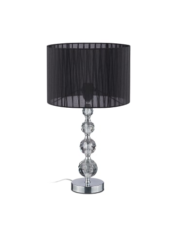 relaxdays Tischlampe in Schwarz/ Silber - (H)54 x Ø29,5 cm