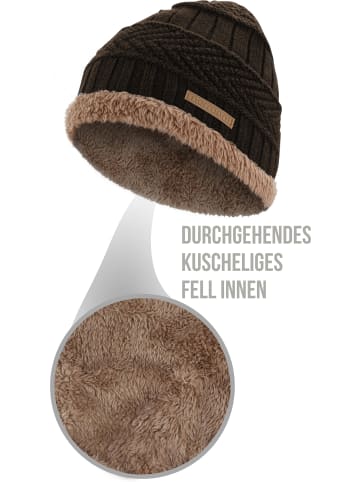 normani Winter Fellmütze Kebili in Braun/Braun