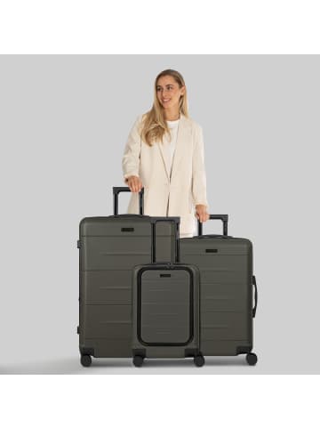 Police London 4 Rollen Kofferset 3-teilig mit Dehnfalte in cool olive