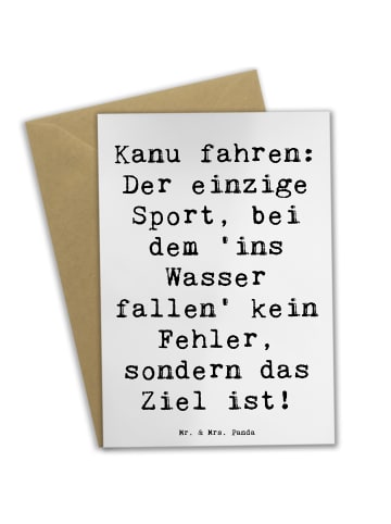 Mr. & Mrs. Panda Grußkarte Spruch Kanu Abenteuer mit Spruch in Weiß