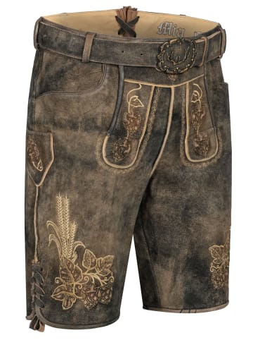 Nübler Lederhose kurz Kuno Smoke