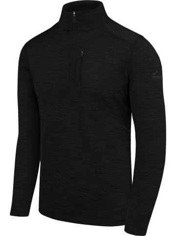 Normani Outdoor Sports Herren Merino Langarm mit 1/4 Zipper „Mildura“ in Schwarz