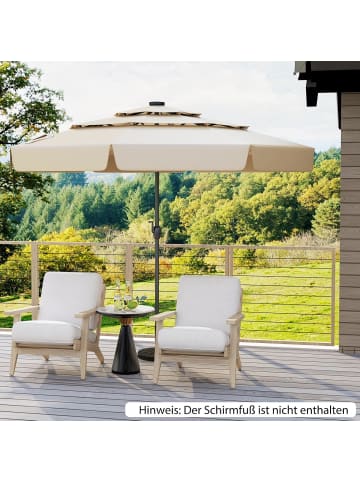 COSTWAY 300cm Sonnenschirm mit LED in Beige