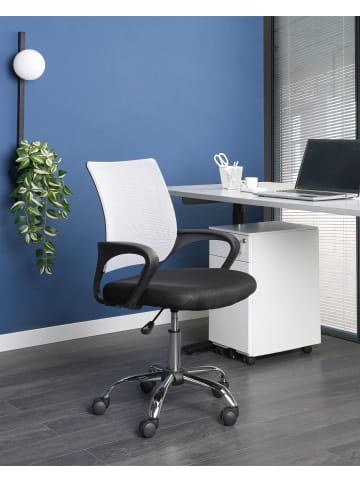 Beliani Bürostuhl SOLID in Schwarz/Weiß/Silber - (W) 60 x (H) 88 x (L) 60 cm