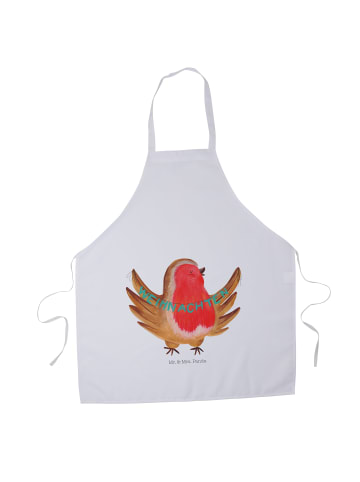 Mr. & Mrs. Panda Küchenschürze Rotkehlchen Weihnachten ohne Spruch in Weiß