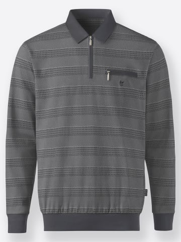hajo Langarm-Poloshirt in anthrazit