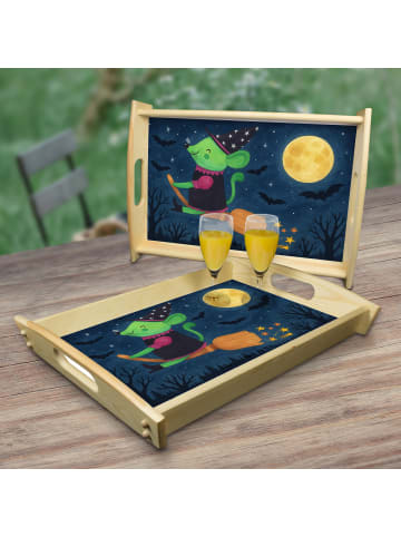 Mr. & Mrs. Panda Tablett Hexe Fliegt Design ohne Spruch in Weiß