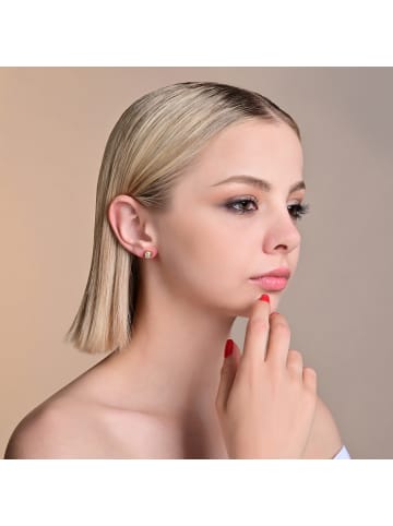 Adeliás Damen Ohrringe – Ohrstecker aus Edelstahl mit Strass Steinchen in gold