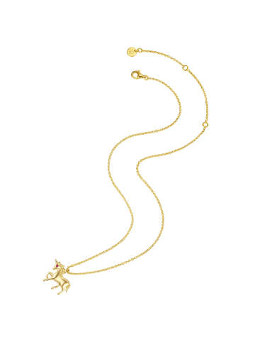 Glanzstücke München Halskette Einhorn Sterling Silber Zirkonia in gelbgold