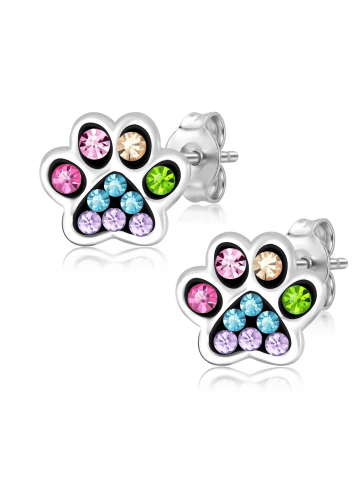 schmuck23 Silber Ohrringe 925 Pfote 0,7 cm x 0,8 cm