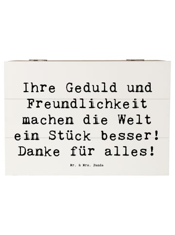 Mr. & Mrs. Panda Geschenkbox Spruch Erzieher-Dank mit Spruch in Weiß