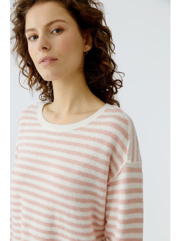 Oui Gestreifter Pullover in white red