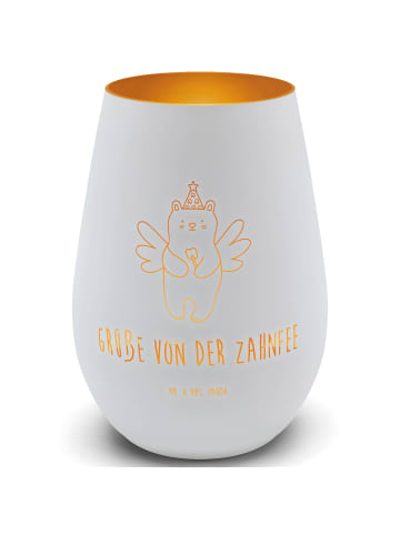 Mr. & Mrs. Panda Gold Windlicht Bär Zahnfee mit Spruch in Weiß
