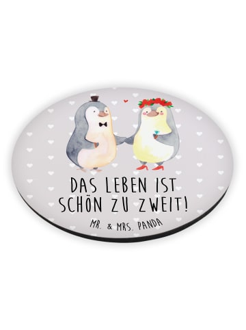 Mr. & Mrs. Panda magnet Pinguin Heirat mit Spruch in Grau Pastell