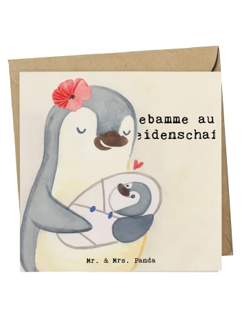 Mr. & Mrs. Panda Geschenkkarte Hebamme Leidenschaft Design mit S... in Weiß