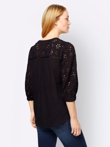Heine Baumwollbluse in schwarz