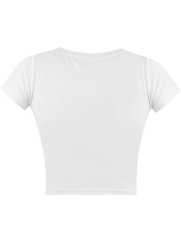 Janice 2 x Damen crop T-Shirt Nantes in Beige/Weiß