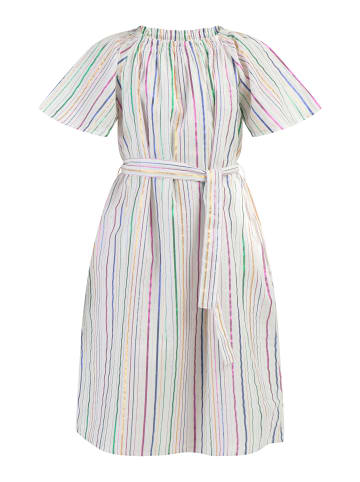 myMo KIDS Mädchen Kleid in Weiss Mehrfarbige Streifen