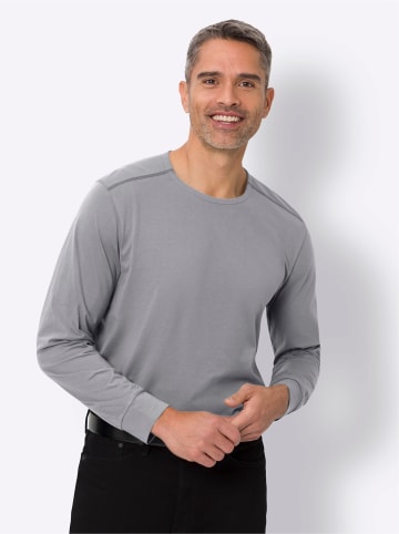 Sieh an! Langarm-Shirt in grau-meliert