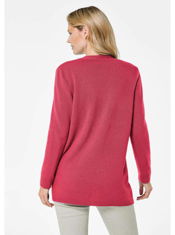 GOLDNER Kurzgröße:  Kaschmirstrickjacke Langarm Feinstrick-Cardigan in pink