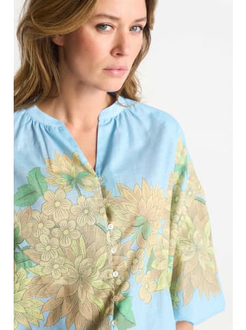 Rich & Royal Bluse in hellblau gelb