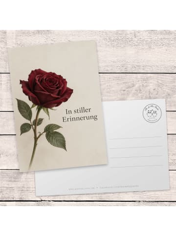 Mr. & Mrs. Panda Trauerspruchkarte Rose würdevoll Design mit Spruch in Weiß