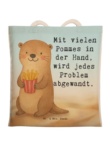 Mr. & Mrs. Panda Shopping Bag Otter See Pommes Design mit Spruch in Weiß
