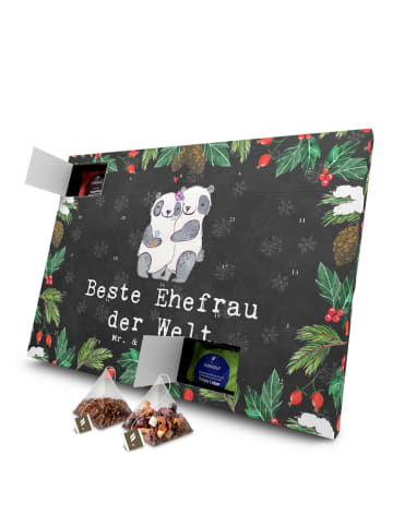 Mr. & Mrs. Panda Advents-Teekalender Panda Beste Ehefrau der Wel... in Kreidetafel