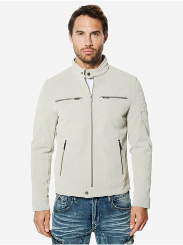 KOROSHI Kunstlederjacke in grau