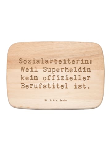 Mr. & Mrs. Panda Brotzeitbrett Spruch Sozialarbeiterin Heldin mi... in Transparent
