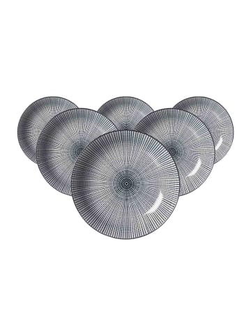 Ritzenhoff & Breker 6er Set Suppenteller Takeo Stripes ø 20,5 cm in schwarz-weiß