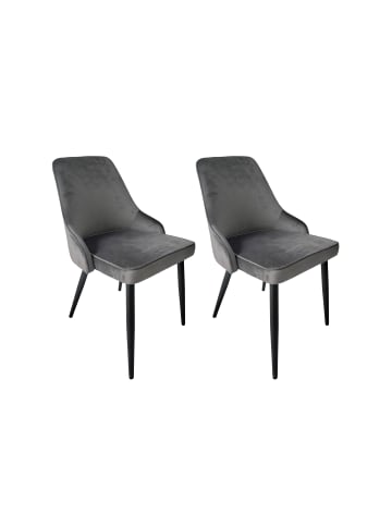 byLiving 2er-Set: Esszimmerstuhl SHANE in Grau/Schwarz - (B) 53 x (H) 85 x (T) 58 cm