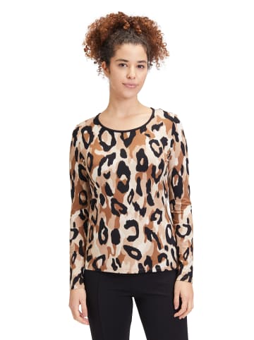 Betty Barclay Basic Shirt mit Rundhalsausschnitt in Beige/Schwarz