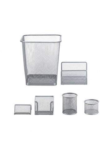 relaxdays 6tlg. Schreibtischorganizer Set in Silber