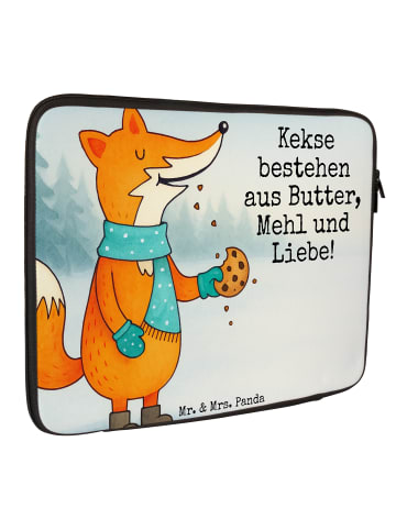Mr. & Mrs. Panda Laptophülle Fuchs Keks Design mit Spruch in Weiß