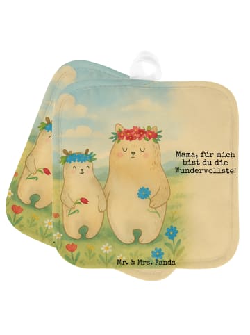 Mr. & Mrs. Panda Topfuntersetzer Bären mit Blumenkranz Design mi... in Weiß
