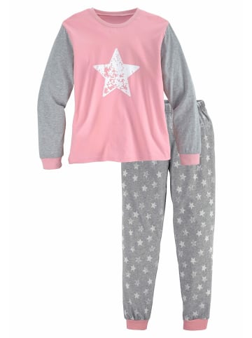 Vivance Pyjama in rosa-grau-meliert