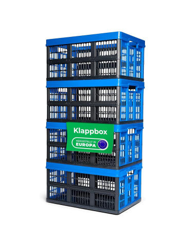 Novaliv Novaliv Klappbox 45l Blau 4er Set - Faltbare Korbbox mit praktischen T in blau