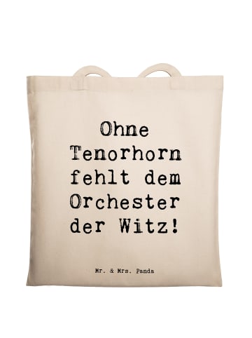 Mr. & Mrs. Panda Tragetasche Spruch Tenorhorn Witz mit Spruch in Creme