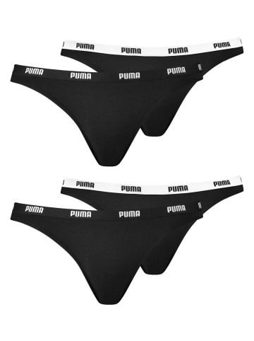 Puma 4er Pack Bikini Slips in Schwarz