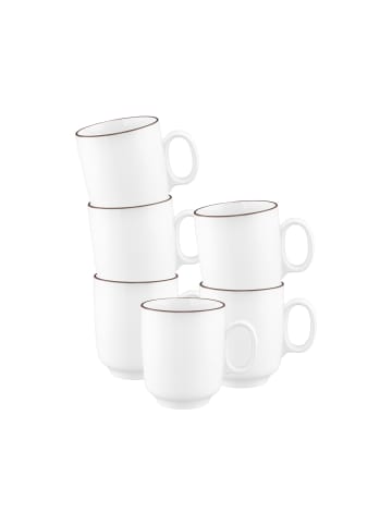 Seltmann Weiden 6er Set Becher mit Henkel Sento Home Pure Lines in Chocolate Brown 400 ml