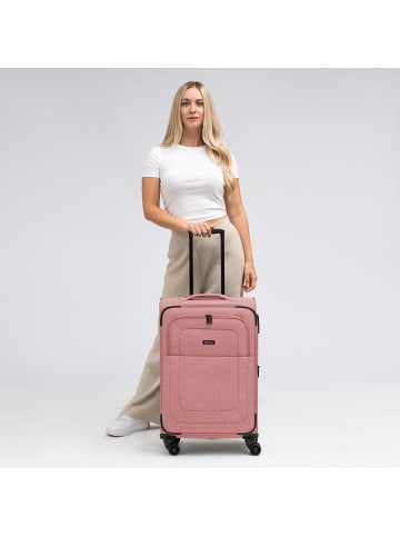 Redolz Essentials 12 MEDIUM 4-Rollen Trolley 67 cm mit Dehnfalte in rose