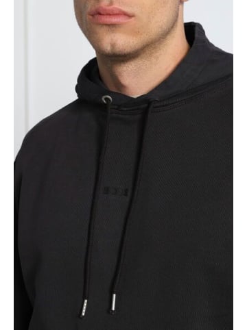 Hugo Boss Blau Dunkel Baumwolle Logo Details mit Kapuze Sweatshirt